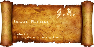 Gebei Marina névjegykártya